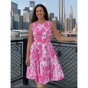 Danny and‎ Nicole Womens Lace Pink and Cream Floral Dress Size 10